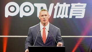 John Cena speaks Mandarin at WWEs historic press conference in China [upl. by Solracsiul]