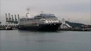 Azamara Journey SailAway From Singapore with Horn 14 Jan 2018 [upl. by Sion]