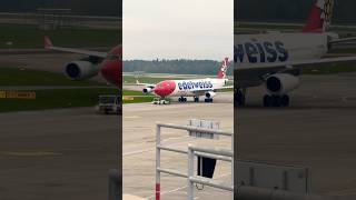 Edelweiss air arrival closer view youtubeshorts edelweiss [upl. by Letty]