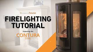 How to Light a Modern Wood Burning Stove Contura 556G [upl. by Hannad]