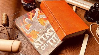 Making an quotAttack on Titanquot Manga Leather Hardcover  Bookbinding DIY Project [upl. by Hayouqes]