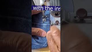 Sewing TipsHEMMING JEANS CORRECTLY shorts [upl. by Tabib]