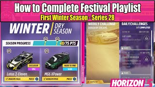 Forza Horizon 5 How to Complete Festival Playlist First Winter Season Series 28 Winter Wonderland [upl. by Adnawahs]