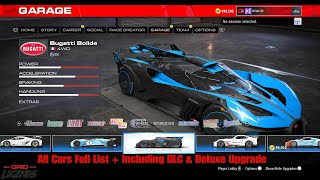 Grid Legends  All Cars Full List  Including All DLC amp Deluxe Upgrade 4KPS5 [upl. by Rehpotsirk974]