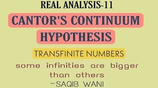 R A 11  CANTORS CONTINUUM HYPOTHESIS  TRANSFINITE NUMBERS [upl. by Aihsoem]