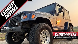 Jeep Wrangler Exhaust  How we installed a FlowMaster CAT back exhaust on a 2006 TJ 40L [upl. by Anayrb344]