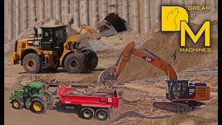 CATERPILLAR 962M LOADER CATERPILLAR 329E BAGGER BAUSTELLE IM HAFEN [upl. by Ennaul881]