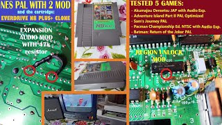 NES PAL mod region unlock  enable expanded audioi tested it 5 games with Everdrive N8 Plus Clone [upl. by Anaujal356]