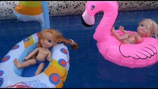 Elsa and Anna toddlers water adventure with Moana boats jet ski and floaties [upl. by Notyrb666]