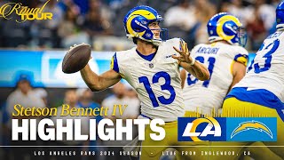 Highlights Stetson Bennetts Best Throws In Preseason Week 2 Win Over Chargers [upl. by Irmine863]