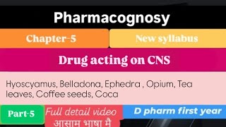 Drug acting on CNS  Unit5 L5  Pharmacognosy  D pharm 1st year thevarshapharma5954 [upl. by Eiliah704]