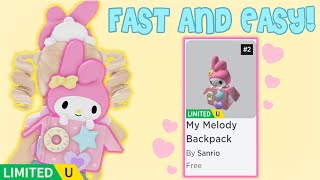 How to Get My Melody Backpack LIMITED UGC  Roblox My Hello Kitty Cafe  Riivv3r [upl. by Lynnell]