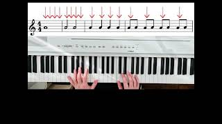 BEGINNERS PIANO 16  WHAT ARE QUAVERS piano lesson tutorial music rhthym teacher pianomusic [upl. by Fariss281]