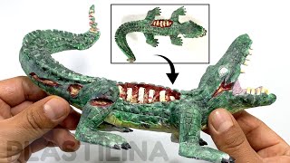 Como hacer un COCODRILO ZOMBI de Plastilina paso a paso  Mi mundo de Plastilina [upl. by Akina]