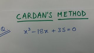 CARDANS METHOD  Q4 [upl. by Chenee920]