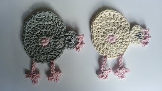 Kura na szydełku ze sznurka bawełnianego Motyw wielkanocny na szydełku Napkin chicken crochet [upl. by Johnnie900]