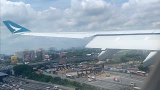 Smooth landing in Manila  Cathay Pacific A330343 [upl. by Kingdon]