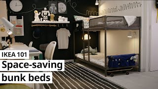 IKEA 101  Spacesaving bunk beds [upl. by Arrat311]