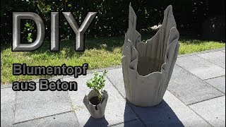 Blumenkübel aus betongetränten Tüchern selber machen – DIY Pflanzkübel kreativ mit Beton gießen [upl. by Anairuy667]