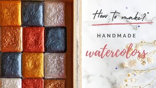 How to make Metallic Watercolors at Home  Start to End Full Process [upl. by Hendel]