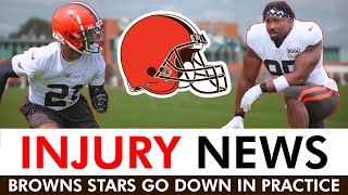 Browns Injury News On Myles Garrett amp Denzel Ward From Eagles Joint Practice  Sign A Kicker [upl. by Gnilrets309]