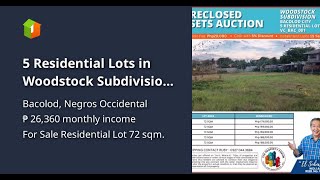 5 Residential Lots in Woodstock Subdivision Brgy Tangub Bacolod City [upl. by Ahsaele400]