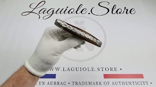 Laguiole Knife with Double Chiseled Plates and Pistachio Wood Handle [upl. by Enorej31]