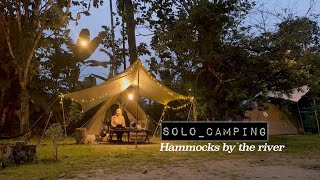 Solo Camping  Hammocks by the river [upl. by Wilterdink442]