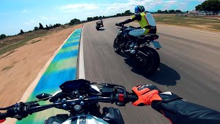 POV HONDA CB500F vs CB650R TRACKDAY BATTLEPURE SOUND LEOVINCE EXHAUSTCIRCUIT DE CALAFAT [upl. by Ahsenyt]