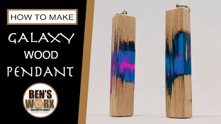 How to make a Galaxy secret wood pendant  Resin Jewelry [upl. by Adair]