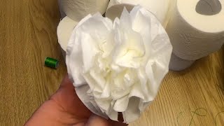 Blume aus Papier  wozu ich soviel Toilettenpapier brauche  DIY  einfache Falttechnik selbermachen [upl. by Eadrahc]