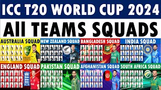 ICC T20 World Cup 2024 All teams Squads  All teams squads for ICC T20 World Cup 2024 [upl. by Claudio]