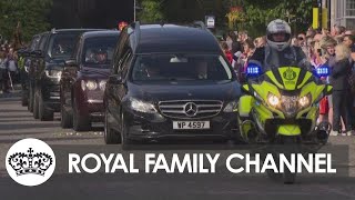 Mourners Gather as Queen’s Coffin Passes through Banchory [upl. by Annavahs791]