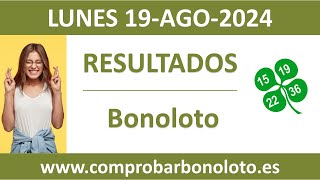 Resultado del sorteo Bonoloto del lunes 19 de agosto de 2024 [upl. by Ganny]