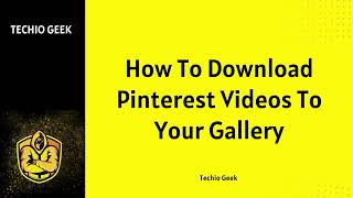 How To Download Pinterest Videos To Your Gallery [upl. by Arramas]