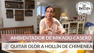 Cómo hacer un ambientador de mikado casero  Cómo quitar el olor a hollín de la chimenea  La Botica [upl. by Ellekram]