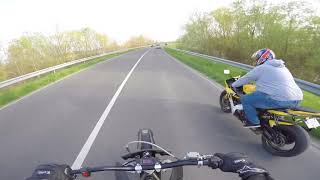 Electric supermoto vs Yamaha R1 [upl. by Hsetirp]