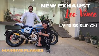 New Exhaust in my Ducati Scrambler Cafe RacerLeo Vince LV10 SSRSG Vlogs [upl. by Llezo568]