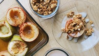 Baked Chai Apples  Oat Crumble • VEGAN Thanksgiving Recipe [upl. by Novej]