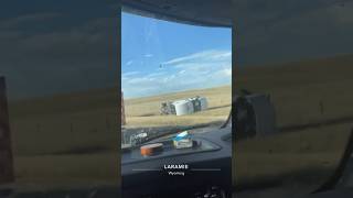 Two semitrucks involved in a rollover crash in Laramie Wyoming [upl. by Calva]