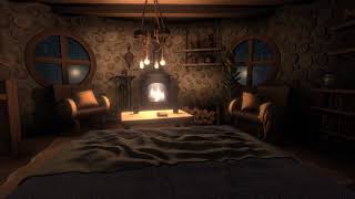 Cozy Cabin – Rain amp Thunder amp Fireplace Sounds for 12 hours  to Sleep Study Meditate [upl. by Katleen]