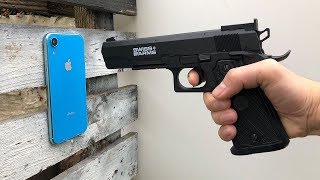 iPhone XR vs 45mm Steel BB Gun [upl. by Artiek]