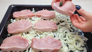 Das Fleisch auf die Zwiebel legen um zu bekommen leckeres Abendessen in 10 Minuten 540 [upl. by Arama836]