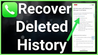 How To Recover Deleted Call History On iPhone [upl. by Vorfeld]