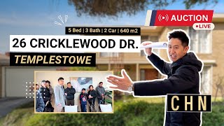 Live Auction  26 Cricklewood Drive Templestowe [upl. by Marybella]