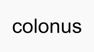 How to pronounce colonus [upl. by Auhsaj]