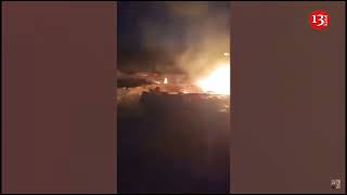 Video footage 2 Russian Il 76 plane carrying weapons and cargo shot down in Sudan [upl. by Ahsiym]