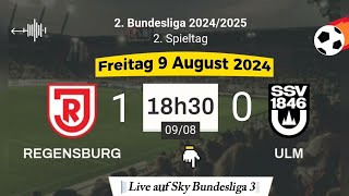 2 BUNDESLIGA  Jahn Regensburg vs SSV Ulm live auf Sky Bundesliga 3  09082024 um 1830 Uhr [upl. by Shell]