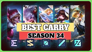 Best Heroes For Solo Carrying Season 34  Mobile Legends [upl. by Nytsrik]