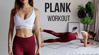 BEST PLANK WORKOUT FOR SMALLER WAIST FLAT ABS amp FULL BODY FAT BURN 10 Variations [upl. by Egni]